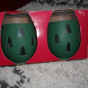 St Nicholas Square Stemless wine glasses set of 2 New